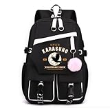 Huacaiyu Anime Haikyuu Intermedia Mochilas Escolar Adolescentes para Portátil de 15,6”, Niño y Niñas Juveniles Grandes Colegio Instituto Bolsas Escolares Karasuno Cosplay Hinata Shoyo 8 10 12 14 Años