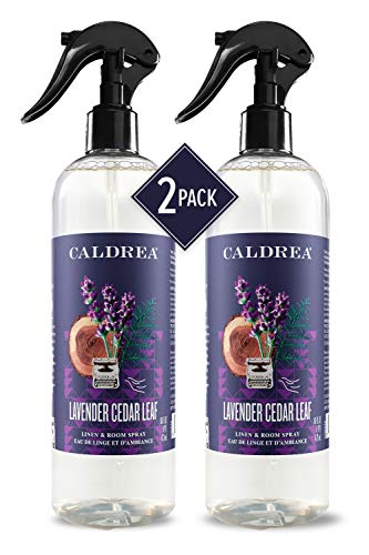 Caldrea Linen and Room Spray Air Freshener, Made with Essential Oils, Plant-Derived and Other Thoughtfully Chosen Ingredients, Lavender Cedar Leaf, 16 Fl Oz (Pack of 2)