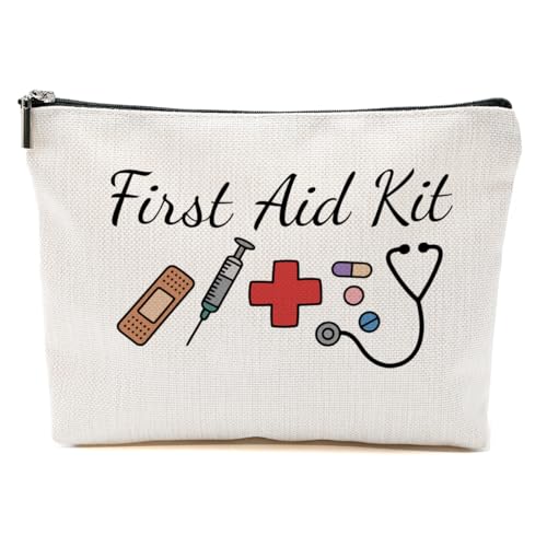 First Aid Kit Makeup Bag for Women, Nurse Cosmetic Bag Travel Organizer