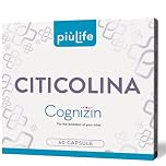 Citicolina Cognizin 500 mg PiùLife – Integratore Memoria e Concentrazione – CDP Colina, Precursore di Fosfatidilcolina e Acetilcolina – 2 Capsule al Giorno, Lactose Free, Gluten Free