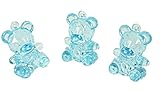 Party Favors Plus 72 Mini Crystal Like Transparent Baby Shower Bears - Blue
