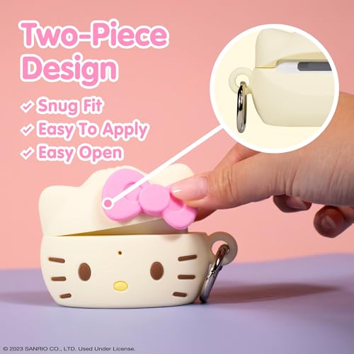 Image of iFace x Hello Kitty and Friends Case [ Compatible with AirPods Pro 2 ][Steamed Bun Series] Silicone Protective Cover [Carabiner Clip Included] [Wireless Charging Compatible] - Hello Kitty