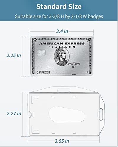 Pawfly 1-Card Badge Holder With Thumb Slot Single Card Hard Transparent Pc Case Protector For Office School Id Credit Card Driver’s License And Pass, 5 Pack #TOP5