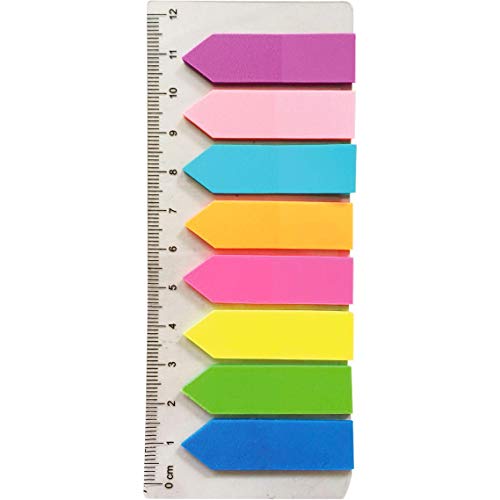 D.RECT 110505 samoprzylepne, znaczniki do zakładek, znaczniki samoprzylepne, folia PET, 12 x 45 mm, 8 x 25 sztuk, strzałki z linijkami