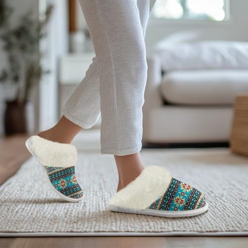 Womens House Slippers Warm Winter House Shoes Fluffy Memory Foam Indoor Home Shoes Cozy Slipper4