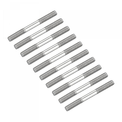 sourcing map Double Ended Stud Screws (M4 Thread 40mm Length) 20pcs, 304 Stainless Steel Dual Threaded Rod Bolts - for House Maintenance