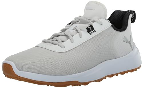 PUMA Golf Men's Fusion Crush Sport Wide Golf Shoe, Feather Gray-Puma BL, 15 - Main Image