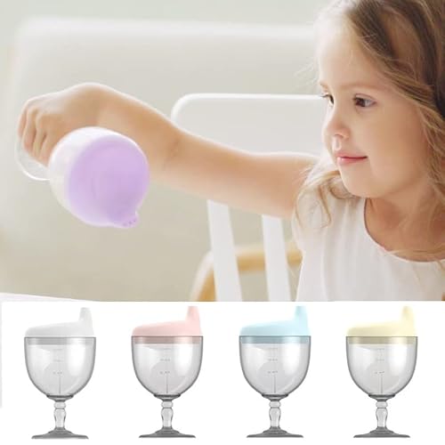 Green Oak Baby Wine Sippy Cup - Plastic Wine Glass Goblet Beverage Mug Milk Bottle With Lid For Kids On Birthday Party Celebration (5Oz) (Purple) #TOP1