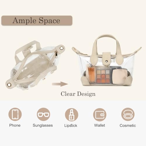 LOXOMU Clear Bag for Stadium Events - Crossbody Clear Purse for Women Stadium Approved, See Through Small Plastic Bag Handbag4