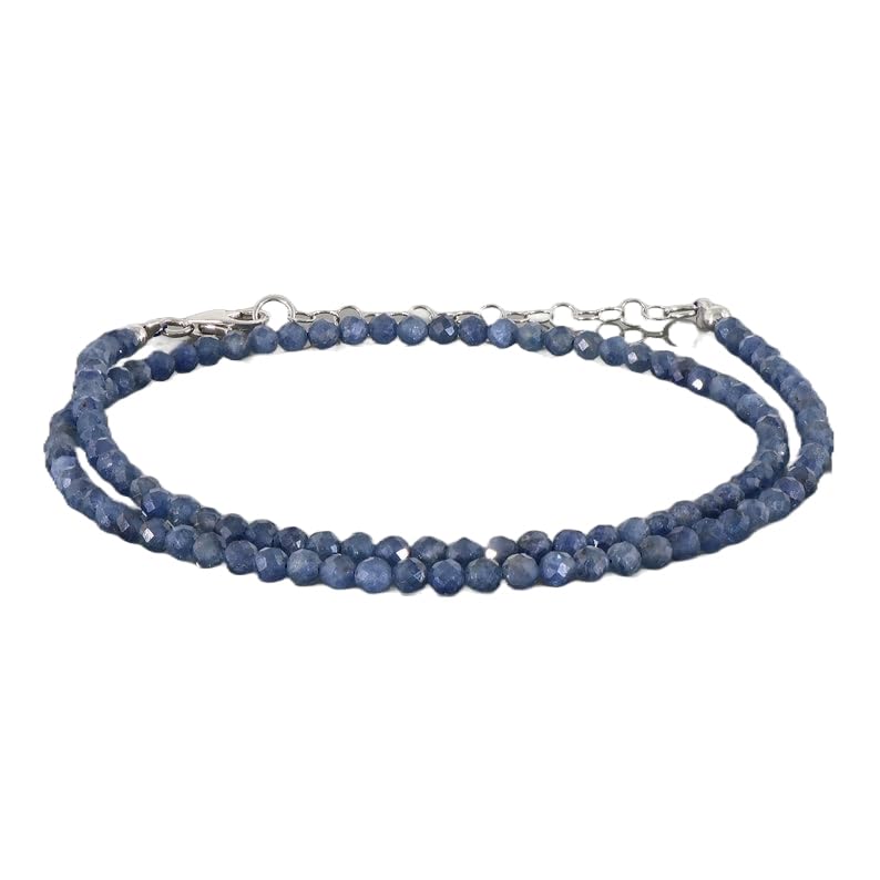 Collier saphir bleu énergétique en pierres de lithothérapie précieuses pour femme