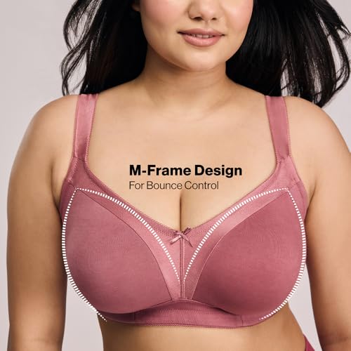 Image of NYKD NYB101 Cotton Non Padded Non Wired Full Coverage Everyday Bra M-Frame Bounce Control (Plus