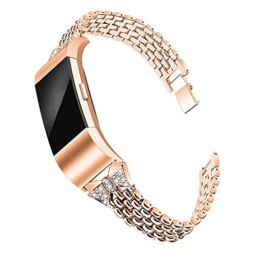 Uhrenarmbänder Für Fitbit Charge 2, Serie Metallarmband Ersatz-Watch Armband mit Edelstahl Metall Schließe für Damen Uhrenarmband mit