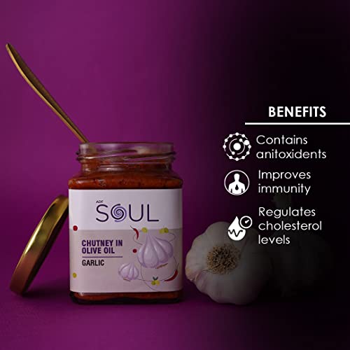 Soul Pickle In Olive Oil Combo Pack Of 4 (Garlic 275 GM+ Schezwan Sauce 265 GM + Garlic Chutney 275 GM + Mango 265 GM)