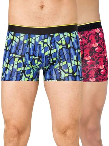 Image of Bummer Printed Micro Modal Trunks Underwear for Men - Ultra Soft & Breathable, 3 X Softer Than Cotton, Stretchable for Ultimate Comfort & Style, Combo Pack of 2 (A Shark Tank Product)