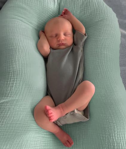 Image of guruixu Muslin Baby Lounger Cover 2 Pack, 100% Cotton Infant Lounger Cover, Soft & Breathable Replacement Slipcover, Compatible with Snuggle Me Newborn Lounger (Roman Green,Green Check)