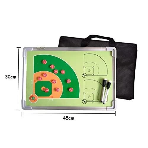 Phantomsky Dry Erase Coach Marker Board For Baseball, Portable Double-Sided Aluminum Alloy Tactical Clipboard Softball Coaching Strategy Board With Magnetic Markers, Pen, Eraser And Storage Bag #TOP2