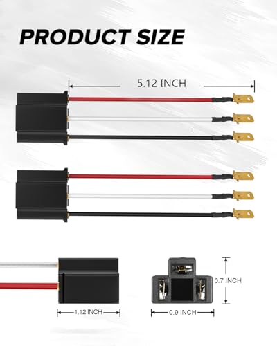 Image of BICYACO 2PCS H4 9003 HB2 Wire Wiring Harness Sockets for 4 inchx6 inch 7 inchx6 inch 5 inchx7 inch Inch Sealed Beam Car Truck Headlights Pickup Heavy Duty Headlamp