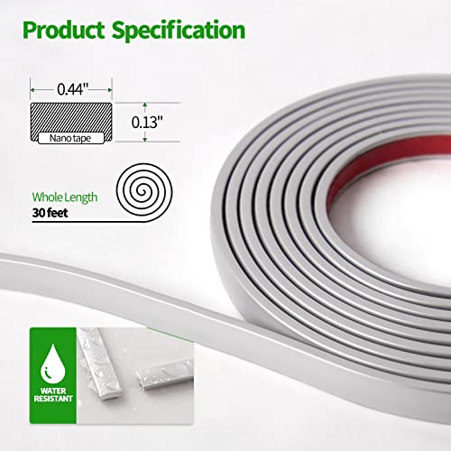 LONGKING 30 ft Peel and Stick Trim, Molding Trim for Walls, Edges, Borders, Backsplash Tile Edge, Flexible and Self Adhesive Trim, Silver by LONGKING - Used condition - Image 2