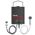 TOPWISH Portable Tankless Water Heater, 1.32 GPM Portable Propane Outdoor Camping Water Heater, 5L Instant Water Heater with Handle for RV, Camping, Barns, Trips Boat Cabins, Black