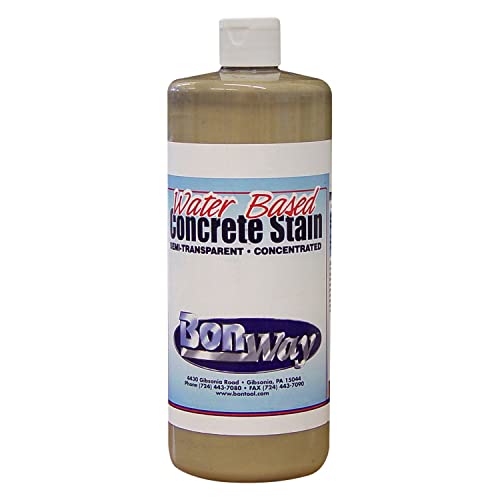 BonWay 32-813 1-Quart Transparent Water Based Concrete Stain, Nutmeg