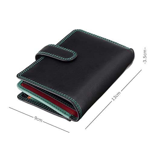 Image of VISCONTI Rainbow Leather Ladies Purse Style RFID Blocking RB51 (Black Rhumba)