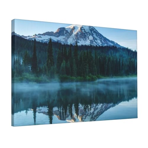 Impression sur toile lac brumeux pour un salon moderne et relaxant