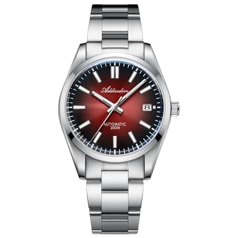 ADDIESDIVE Luxury Automatic Watches for Men Sapphire Crystal NH35A Movement 100 M Waterproof BGW9 Luminous Red Gradient Dial Cover
