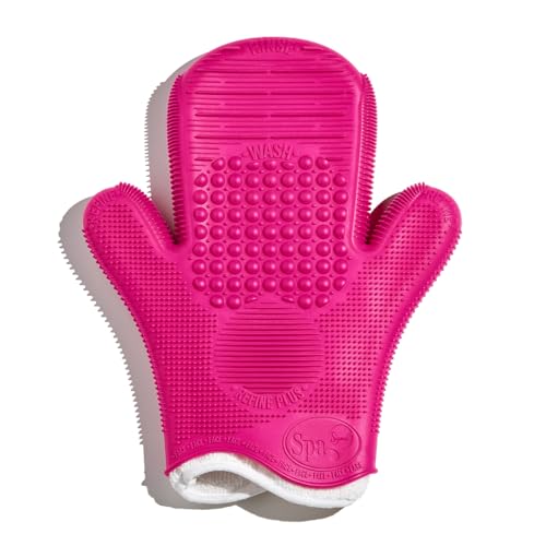 Sigma 2X Sigma Spa™ Pinselreinigungshandschuh – Silikon Make-up Pinsel Reinigungshandschuh - Reisefreundlich - 8 Verschiedene Texturen zum Reinigen von Make-up-Pinseln - Rosa