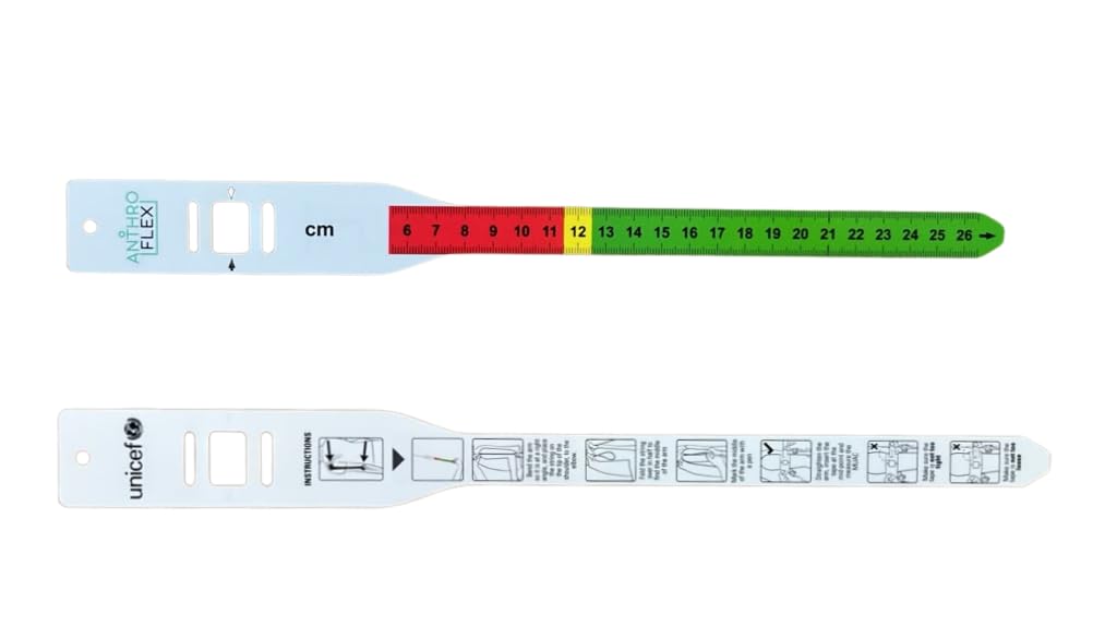 (Pack of 10) AnthroFlex Mid-Upper Arm Circumference MUAC, Tape Measure for Children 6-59 Months
