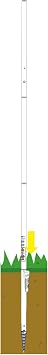 BirdsUP Single Pole for 1 Bird Feeder/Bird House, w/Bullseye Level and Torque Bar, 1-inch Outside Diameter, 5ft Installed