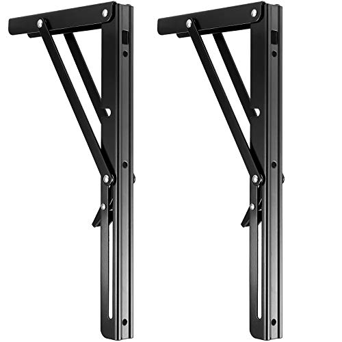 Charnière de table pliante pour gain de place | Support étagère pliable noir 30,5 cm - 8
