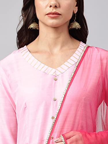 Image of ANNI DESIGNER Women's Cotton Blend Kurta with Dupatta