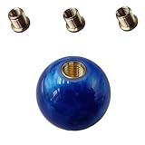 KITUREK Round Ball Shift Knob, Marble Style Aluminum Gear Shift Knob, Lever Shifter Handle for Manual Automatic Vehicles with Adapters (Dark Blue)