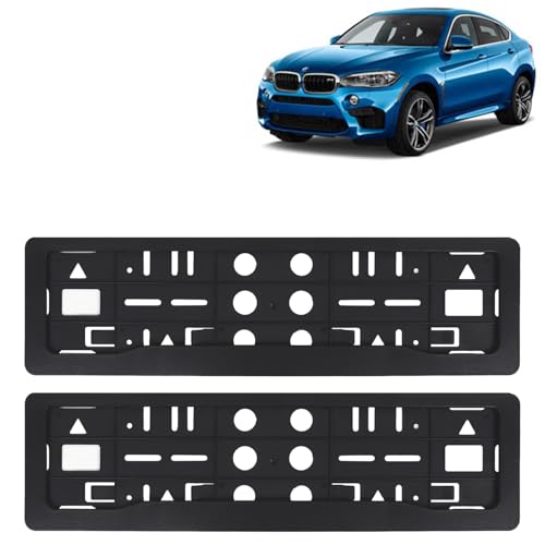 Image of KINGSWAY X6 Car Number Plate Frames for All 2020 Onwards Models of B-MM-W Car Registration Plate Holders, Black Licence Plate Covers (Front and Rear), Universal Size 51.5 x 14.5 cm