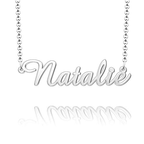 CharmSStory Sterling Silver Name Necklace Personalized Customized Pendant for Girls Boys Men Women