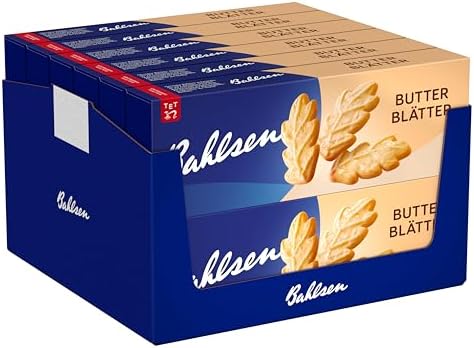 Bahlsen Butterblätter - zartes Buttergebäck, 12x125g | 12er Pack als Großpackung – Knusprig-zartes Teegebäck mit reichem Buttergeschmack, fein zur Kaffeepause