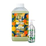Faith In Nature Natural 2.5L Grapefruit & Orange Body Wash and 450ml Empty Aluminium Refill Bottle Set, Vegan & Cruelty Free, No SLS or Parabens