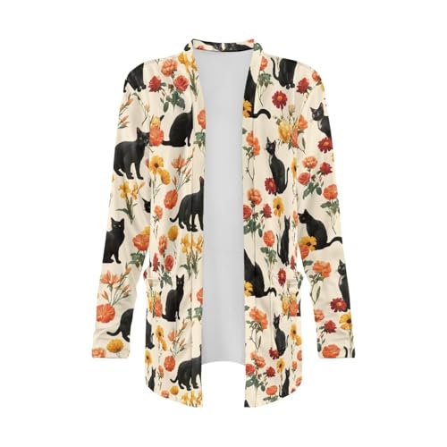 Image of Biyejit Women's Long Sleeve Open Front Cardigan Casual Loose Lightweight Cardigans with Pockets Drape Cardigan