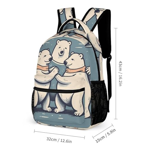 Bear Dancing Backpack for Travel, Ultra Durable Small Bookbag Lightweight Daypack for Women Men2