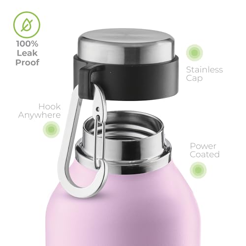Image of SipX 32 oz Stainless Steel Insulated Water Bottle with Leakproof Lid & Carry Hook - Triple Insulated - Cold 24 Hours /Hot 12 Hours - Perfect for Gym, Work, Sports, Travel - Purple