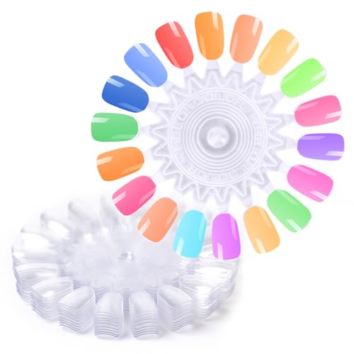 KADS 180Pcs False Nail Flower Wheel Nail Swatch Tips Nail Color Display Tips Gel Polish Acrylic Nail Sample Sticks Nail Art Practice Training Cards Nail Salon & Home Manicure Accessories