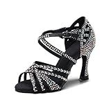 [Escena aplicable]: Adecuado para aficionados y profesionales, usando el moderno salón de baile Salsa Tango Waltz, zapatos de baile latino para bodas y fiestas y veladas.