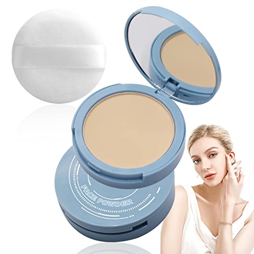 Oil Control Face Pressed Powder, Matte Smooth Setting Powder Makeup, Waterproof Long Lasting Finishing Powder, Long-Lasting, Lightweight And Silky Non-Removing Setting Powder (Classic Ivory) #TOP1