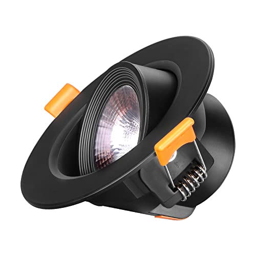 Image of KOLORS 5W, Warm White, Spot Light | Tiltable | Spot recessed COB Light | Focus Light for Ceiling | Down Ceiling Light | Ceiling pop Light | Accent Lighting, Round, Black