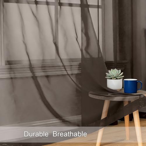 Rideaux voilages filtrants et lumineux 125x105 cm doux pour tamiser la chambre