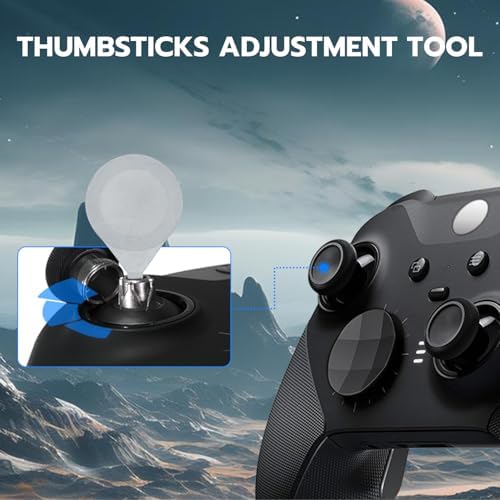 Mcbazel 13 in 1 Metal 6 Swap Thumbsticks Joysticks, 4 Trigger Paddles, 2 D-Pads with Adjustment Tool and Carry Case for Xbox One Elite Series 2 Controller - Black - 5