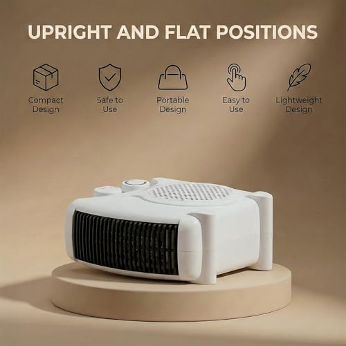 Rainberg Fan Heater 1000/2000W with 2 Heat Settings & Cool Function, Overheat Protection, Quiet Low-Energy Electric Heater for Home & Office, Portable Indoor Room Warmer (313) - Image 7