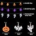 AOSTAR Set of 3 Halloween Lights (20 LEDs Orange Pumpkins, Purple Bats, White Ghosts), Battery Operated String Lights for Halloween Decorations Outdoor & Indoor