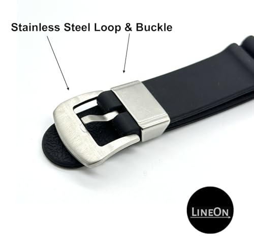 Image of Lineon 22mm Silicone Soft Watch Strap Compatible With CASIO DURO MDV106, MDV-10 with Tool and Pins
