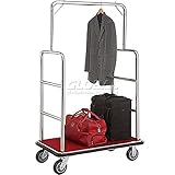 Global Industrial Silver Stainless Steel Bellman Cart, Straight Uprights, 6